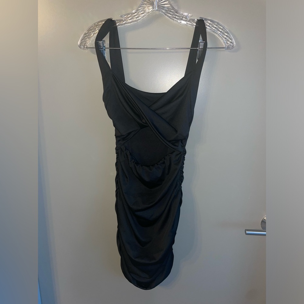 Black cutout bodycon mini dress
